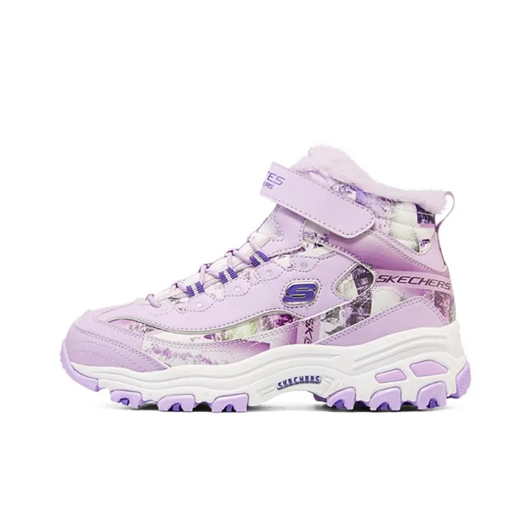 Skechers Slip Resistant Cushioning Wear Resistant Kids Lifestyle Shoes Purple White Teenagers-0