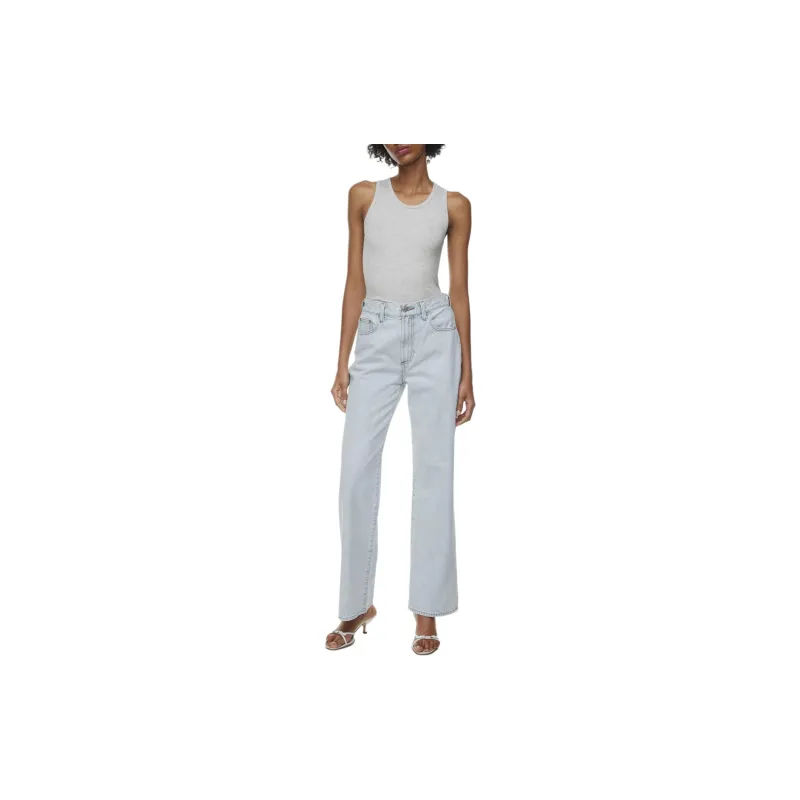 ARITZIA Denim Forum The Farrah Hi-Rise Wide Jean Jeans Women's Bleach Bleu/White Blue-2