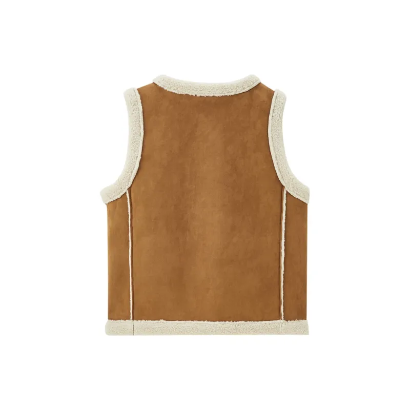 UNIQLO Vest Women's Coffee & Milk White-1