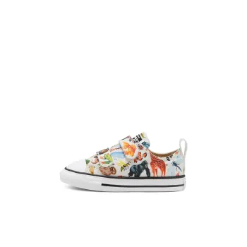 Converse All Star 2V Anti Slip Wear Resistant Low Top Skateboard Shoes White Multicolor Infant And Toddler