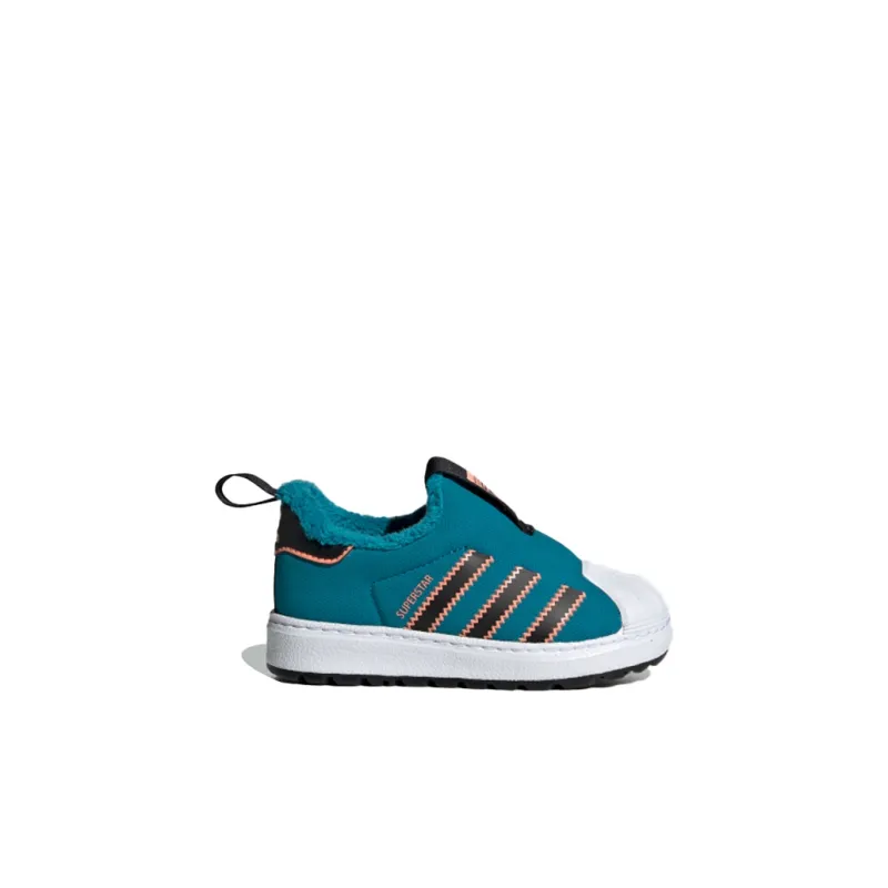 Adidas Originals SUPERSTAR Slip Resistant Thermal Low Top Toddler Shoes Blue Black White Infant And Toddler-1