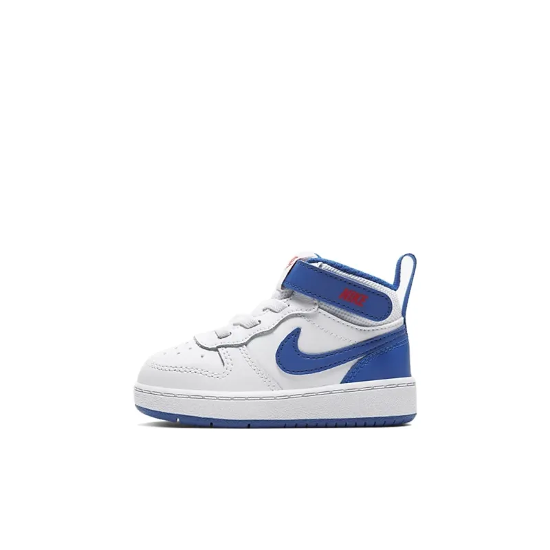 Nike Mid 2 High Top Skateboard Shoes White Blue Infant And Toddler-0