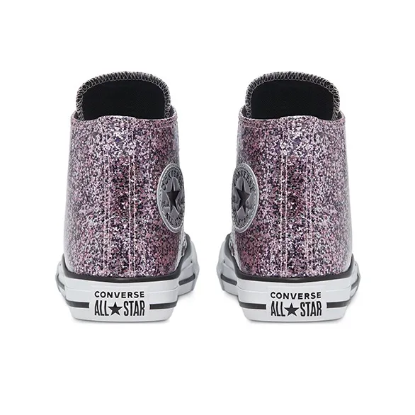Converse All Star Series Anti Slip Wear Resistant High Top Kids Canvas Shoes Glitter Teenagers-4