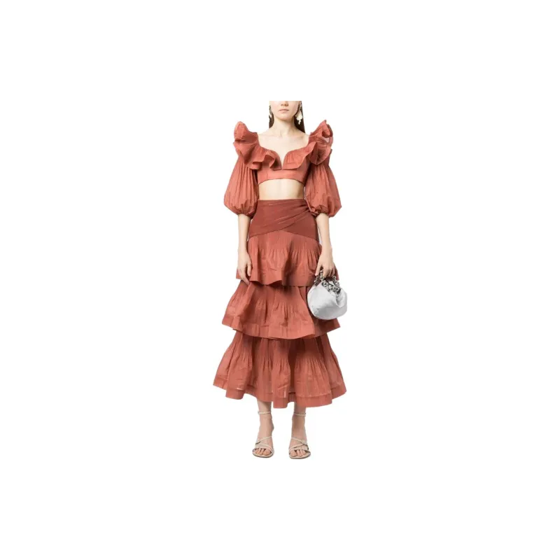 Zimmermann Crop Tops Women's Flame Orange-1