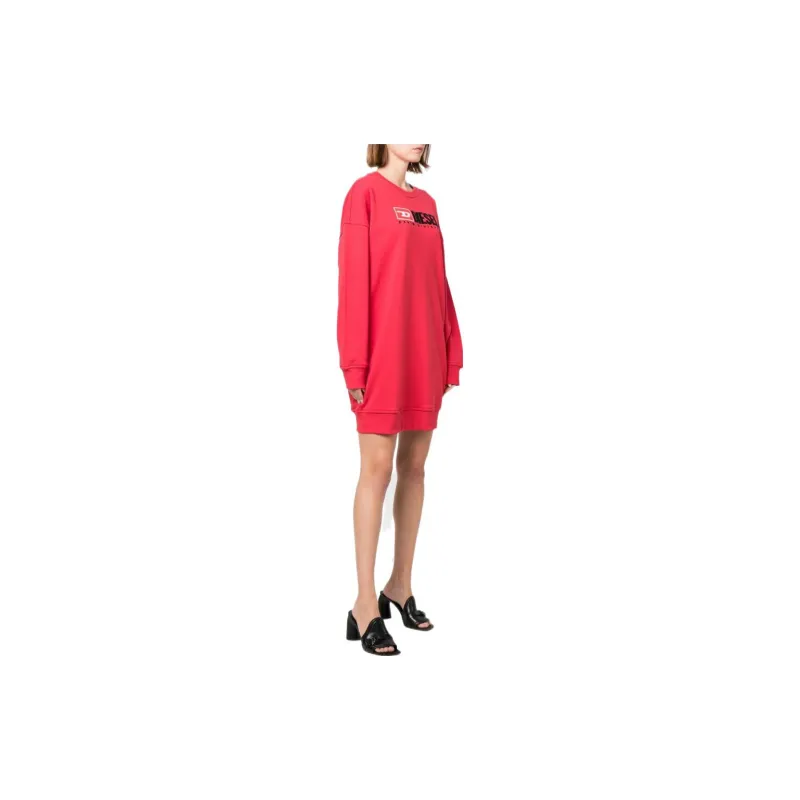 DIESEL Long-Sleeved Dresses Women's Red-3