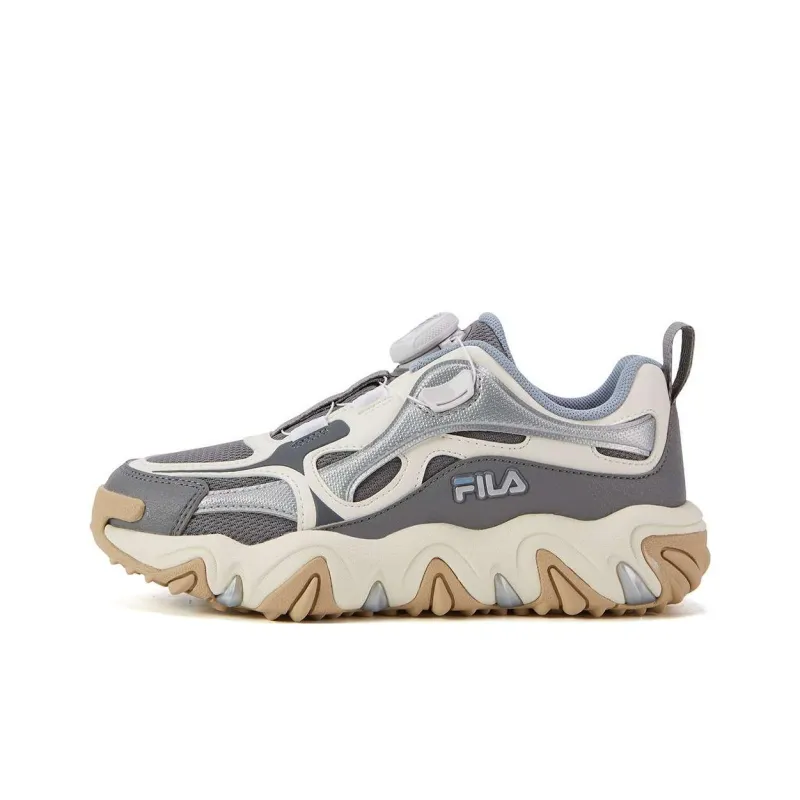 FILA KIDS Tiger Claw Low Top Kids' Running Shoes Gray Wheat Teenagers-0