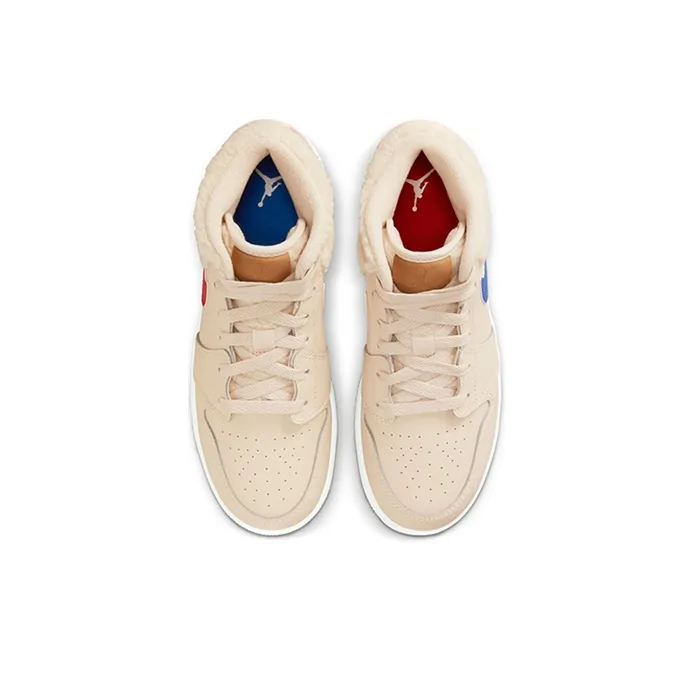 Jordan 1 Mid Utility Fleece Pearl White GS-3