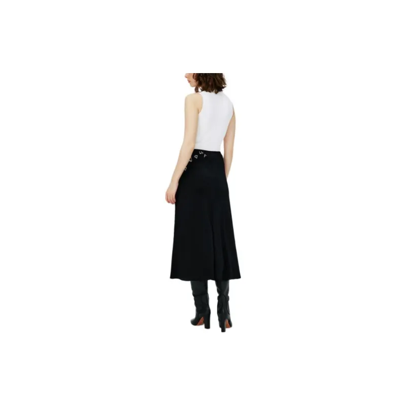 DVF Diane Von Furstenberg SS24 Casual Long Skirts Women's Black-3