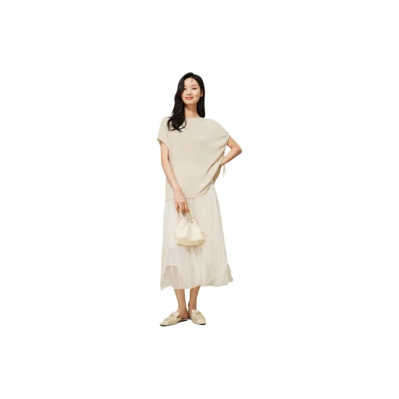 Fragment T Shirts Women's Khaki-4