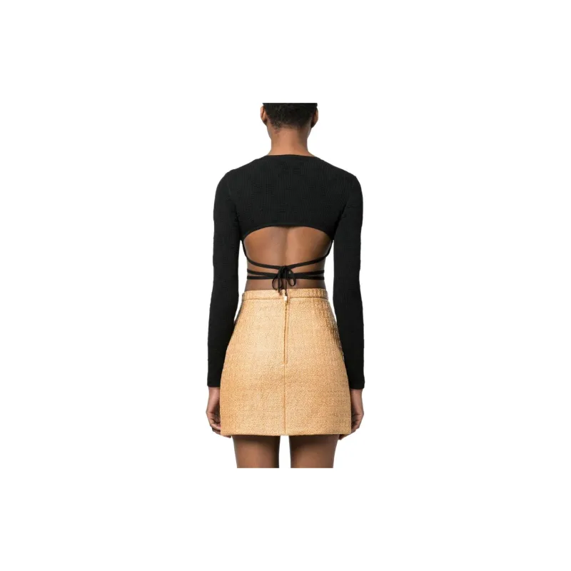 Elisabetta Franchi Tie detailed Cropped T shirt-2