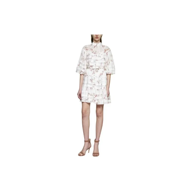 Zimmermann Short Sleeved Dresses Women's White-1