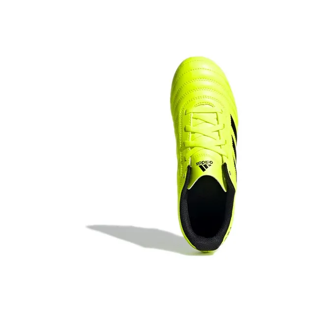Adidas Copa 19.4 Firm Ground Cleats J Anti Slip Wear Resistant Low Top Kids' Soccer Shoes Neon Yellow Kids'-4