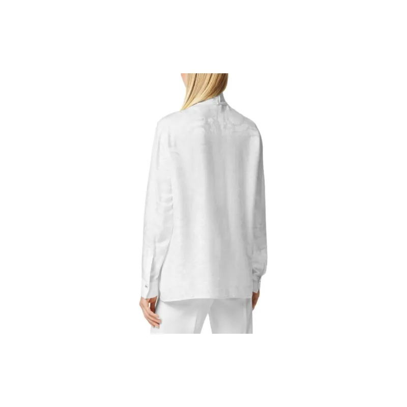 VERSACE Barocco Jacquard Pussy Bow Blouse-2