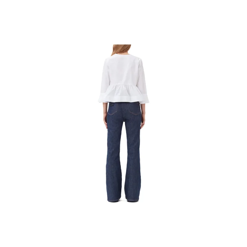 GANNI Tie String Peplum Blouse-1
