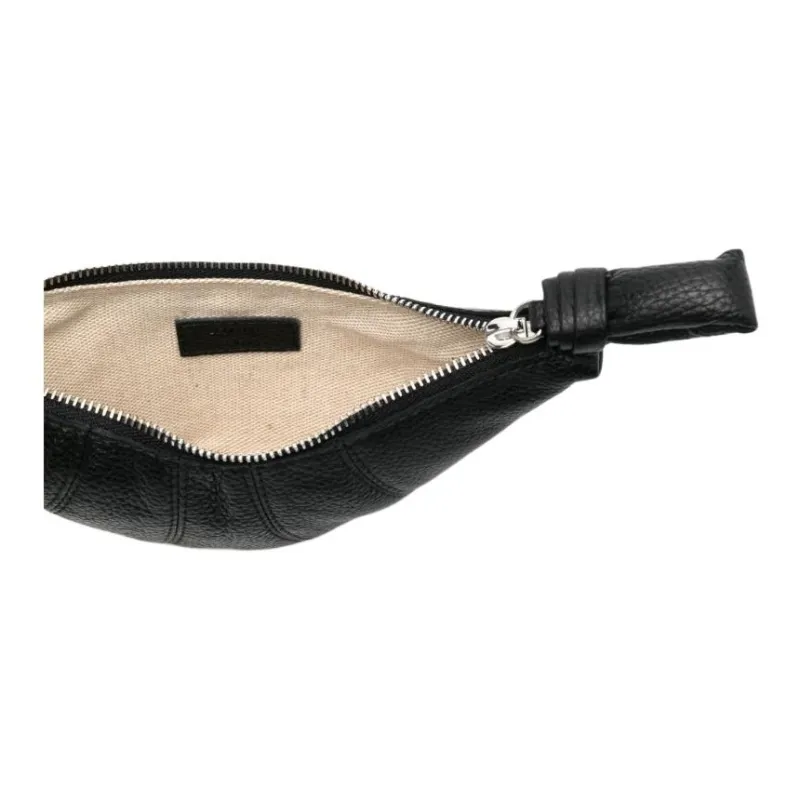 Lemaire Croissant Series Cow Leather Croissant Bag Croissant Bag Croissant Bag Coin Purse Men's Black-4