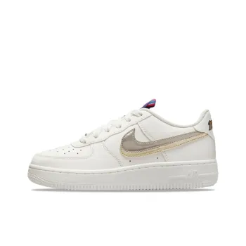 Nike Air Force 1 LV8 Double Swoosh Silver Gold GS