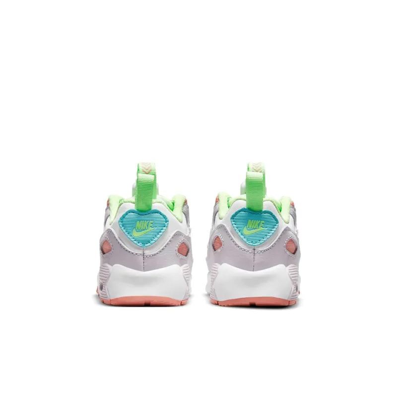 Nike Air Max 90 Toggle Abrasion Resistant Low Top Toddler Shoes White Green Orange Infant And Toddler-4