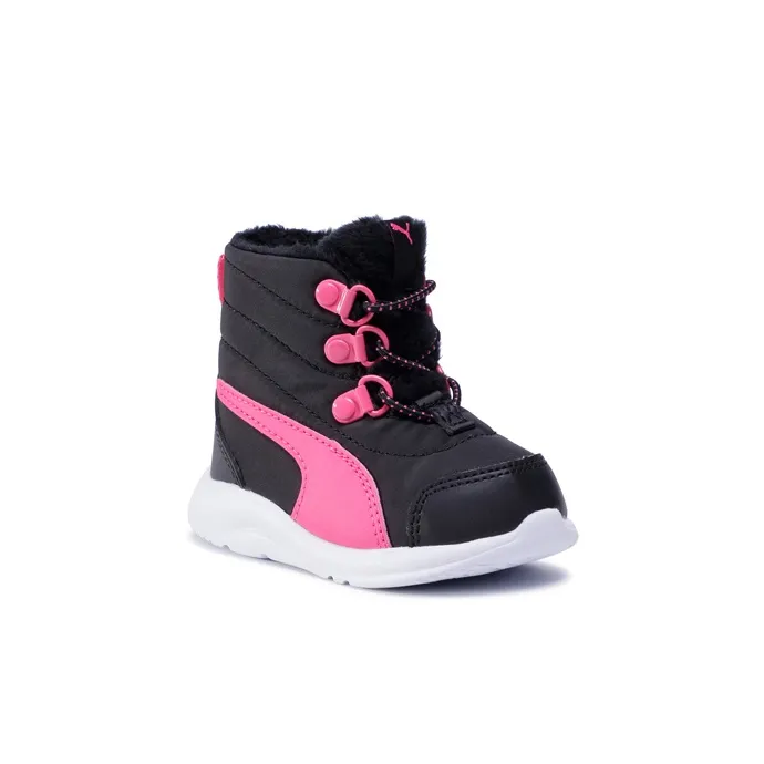 PUMA Fun Racer Boot Ac Inf Anti Slip And Wear Resistant Warm High Top Toddler Shoes Black Pink Infant And Toddler-2