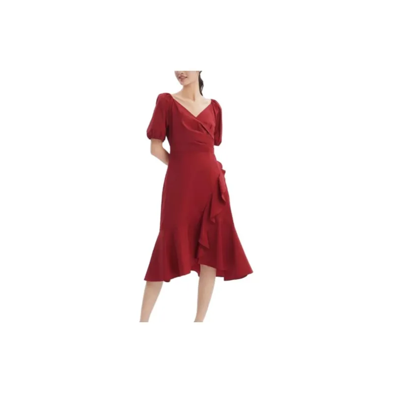 GOELIA Short Sleeved Dress Women's Pepper Red-2