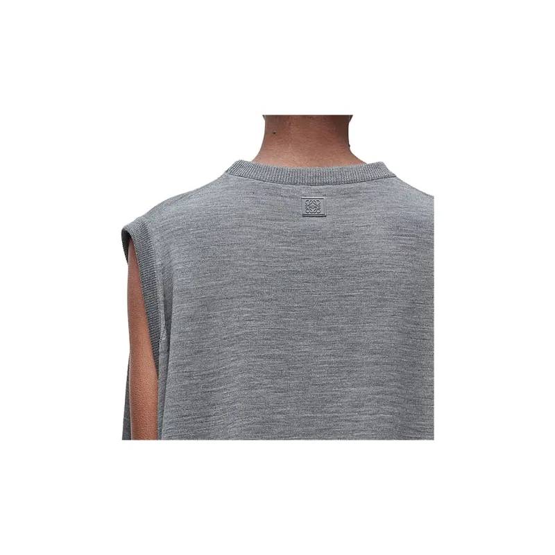 LOEWE Trapeze Vest In Wool Grey-4