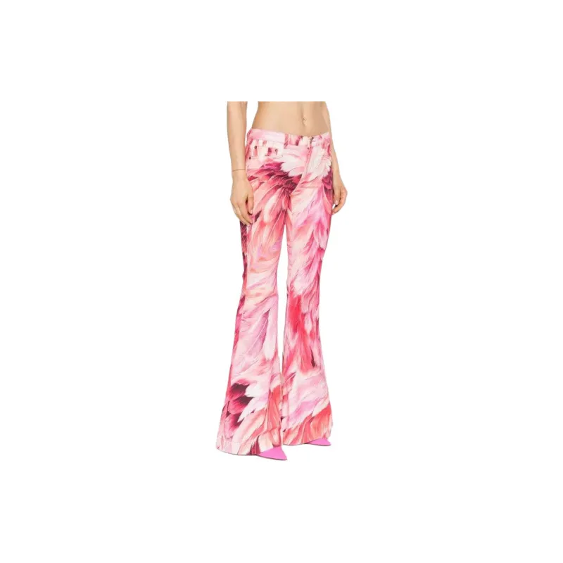 Roberto Cavalli Plumage print Flared Jeans-2