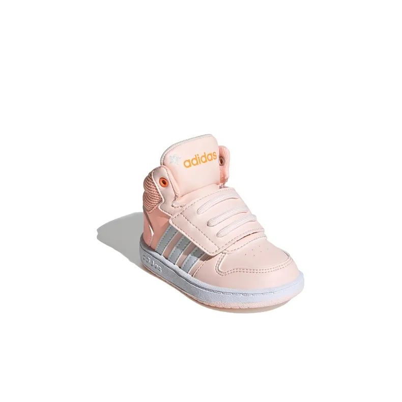 Adidas Neo Hoops 2.0 Mid I Slip-Resistant Mid-Top Toddler Shoes Pink White Infant And Toddler-2