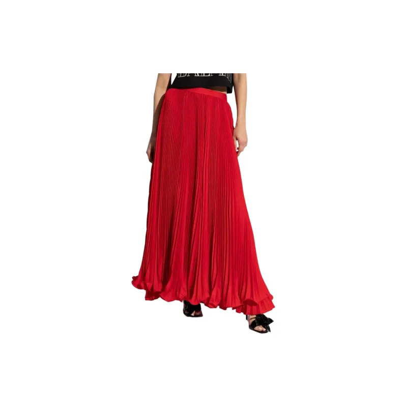BALMAIN SS24 Casual Long Skirt Women's Red-3