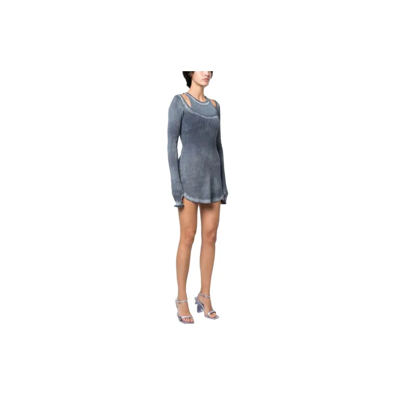 DIESEL Long-Sleeved Dresses Women's Blue-2