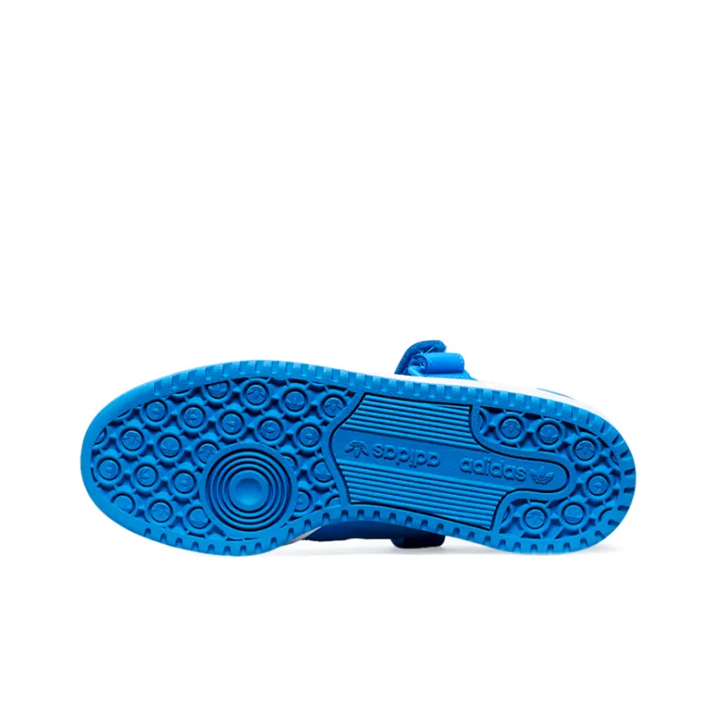 Adidas Originals FORUM Low J Anti Slip Wear Resistant Low Top Skateboard Shoes Blue White Teenagers-4