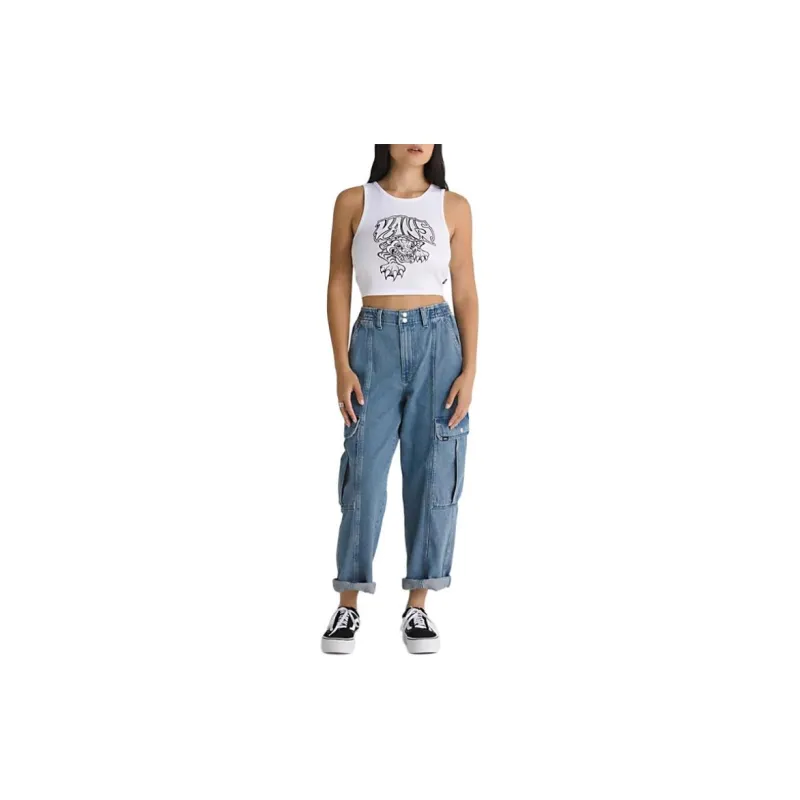 Vans Prowler Fitted Tank Top Tank Tops Women's White-1
