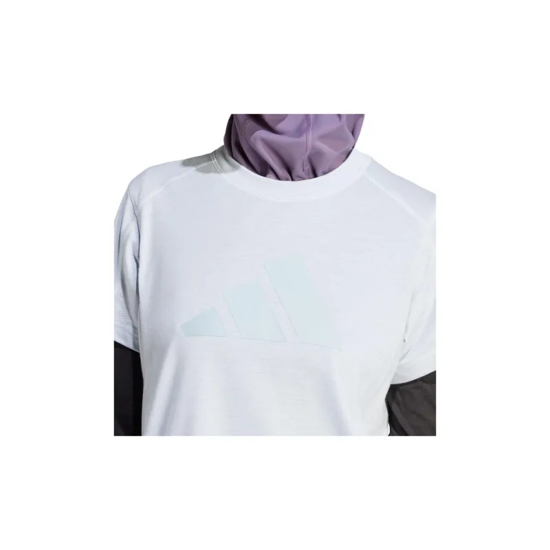 Adidas Women's Train Essentials Big Performance Logo T Shirt Halo Blue/Wonder Blue-4