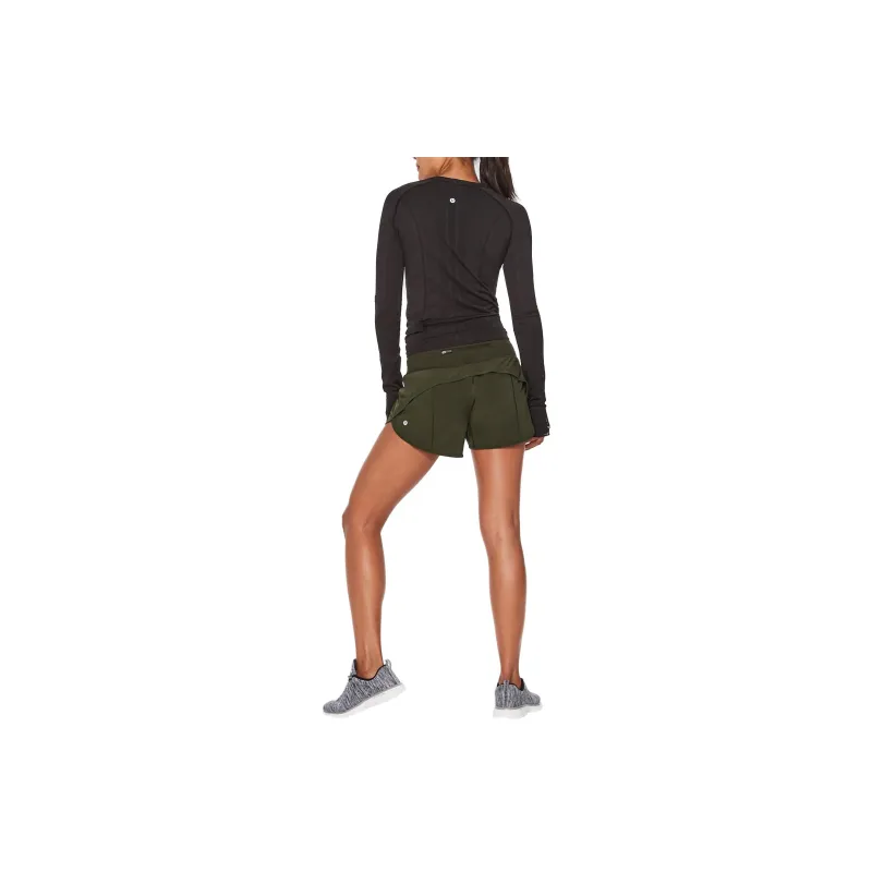 Lululemon Speed Up LONG Casual Shorts 4' Women's Army Green-2