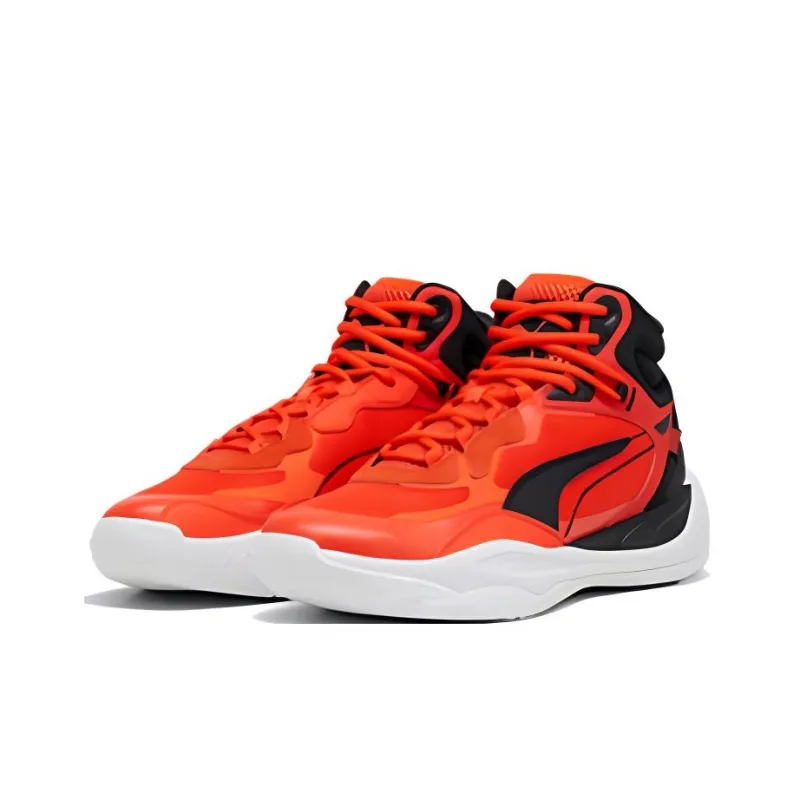 PUMA Playmaker Anti Slip Wear Resistant Low Top Basketball Shoes Men's Red Black-2