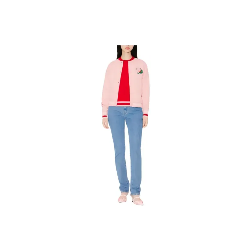 KENZO Year Of The Dragon Embroidered Cardigan Sweater Women's Pink-2