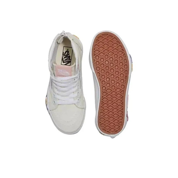 Vans Sk8-Hi Anti-Slip Wear-Resistant Low-Top Kids' Skateboarding Shoes White Kids'-4