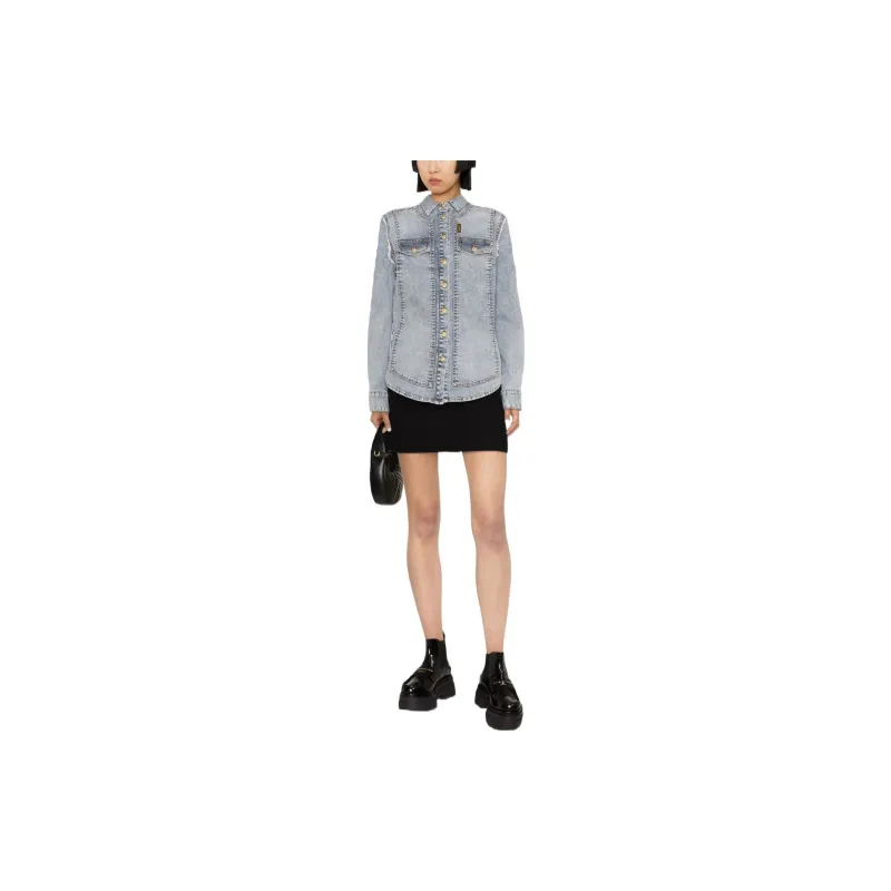 BALMAIN Denim Jackets Women's Blue-1