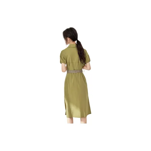 Mo Han Yi Mei Short Sleeved Dresses Women's Green