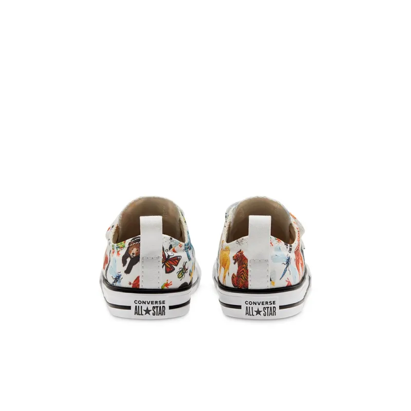 Converse All Star 2V Anti Slip Wear Resistant Low Top Skateboard Shoes White Multicolor Infant And Toddler-3