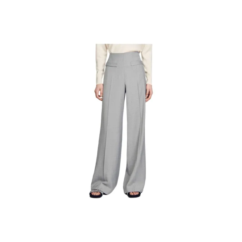Sandro Casual Pants Women's Light Gray-1