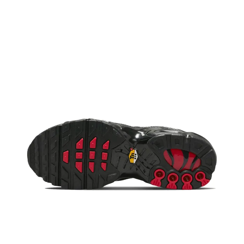Nike Air Max Plus Black University Red Reflective Silver GS-5