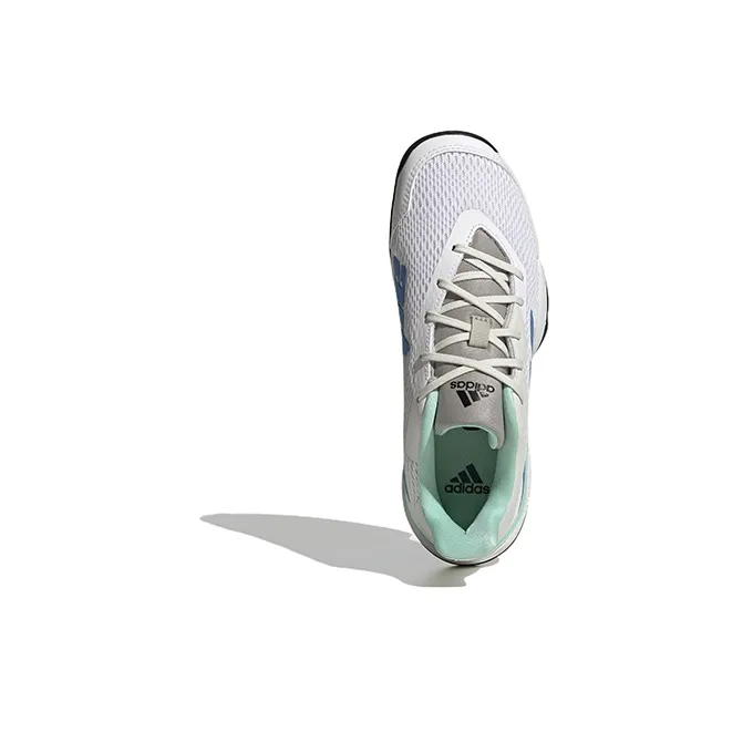 Adidas Barricade Tennis K Anti Slip Wear Resistant Low Top Kids' Training Shoes White Blue Kids'-4