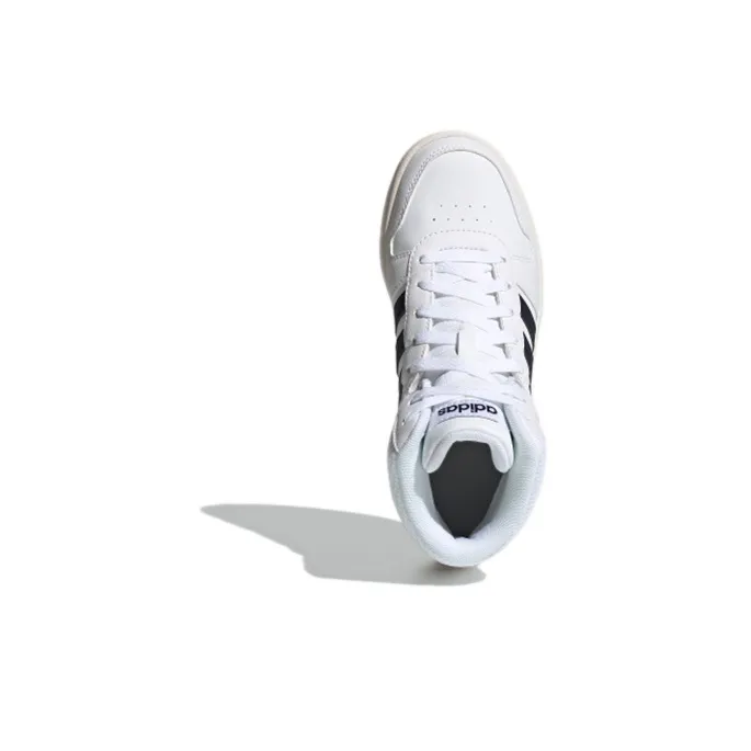 Adidas Neo Hoops 2.0 K Wear Resistant Mid Top Kids' Skateboarding Shoes White Black Kids'-4