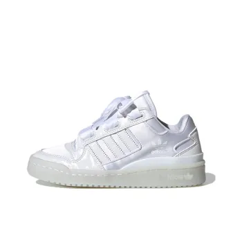 Adidas Originals FORUM Satin Low J Cushioning, Wear Resistant Low Top Skateboard Shoes White Teenagers