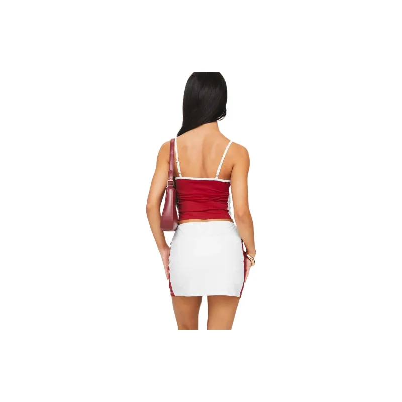 PRINCESS POLLY TEX SKORT Casual Short Skirts Women's WHITE RED White-1