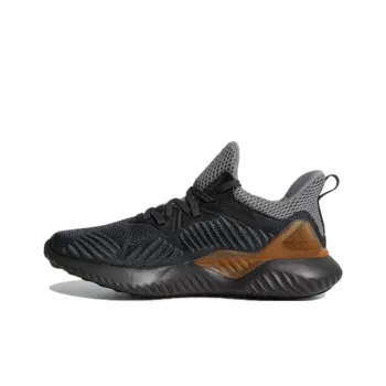 Adidas AlphaBounce Beyond J Anti-Slip And Wear-Resistant Breathable Mid-Top Kids' Running Shoes Black Gray Teenagers