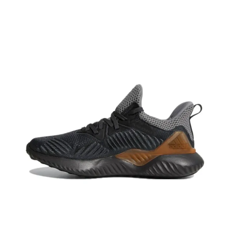 Adidas AlphaBounce Beyond J Anti-Slip And Wear-Resistant Breathable Mid-Top Kids' Running Shoes Black Gray Teenagers-0
