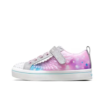 Skechers Twi lites 2.0 Anti Slip Wear Resistant Low Top Kids' Skateboarding Shoes Silver Multicolor Teenagers