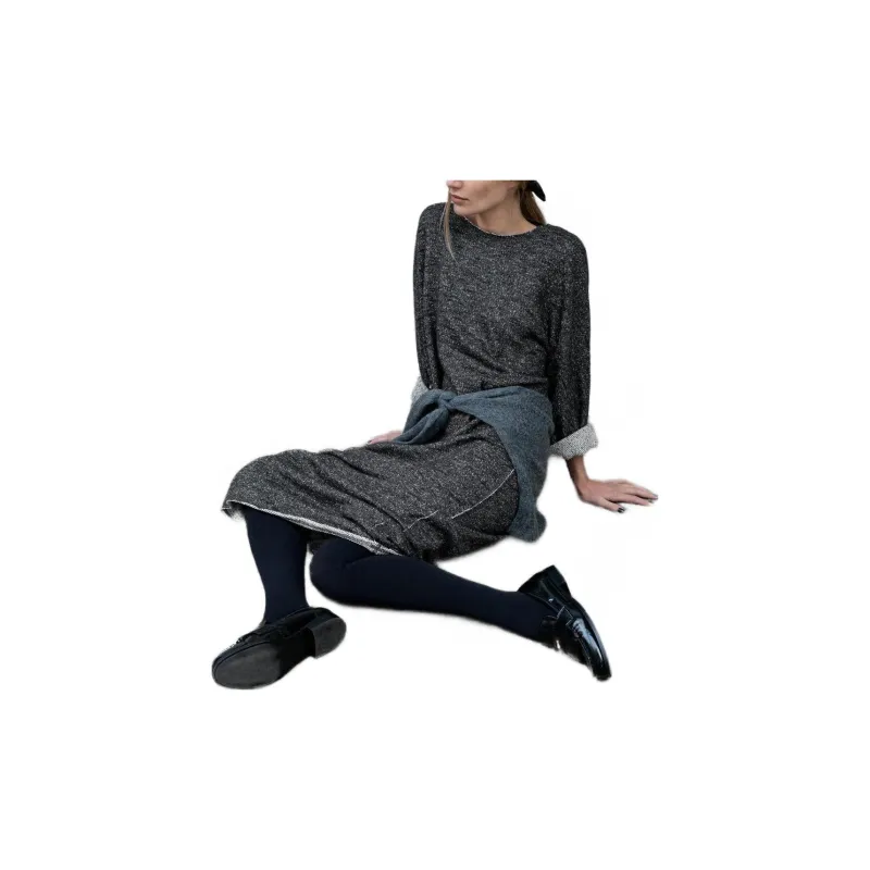 ZARA Long Sleeved Dresses Women's Coal Gray-3