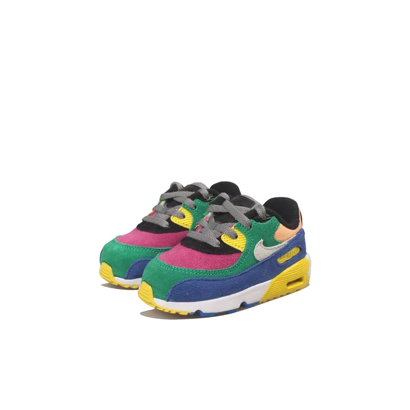 Nike Air Max 90 QS Viotech 2.0 Anti Slip Wear Resistant Low Top Running Shoes Blue Green Infant And Toddler-2