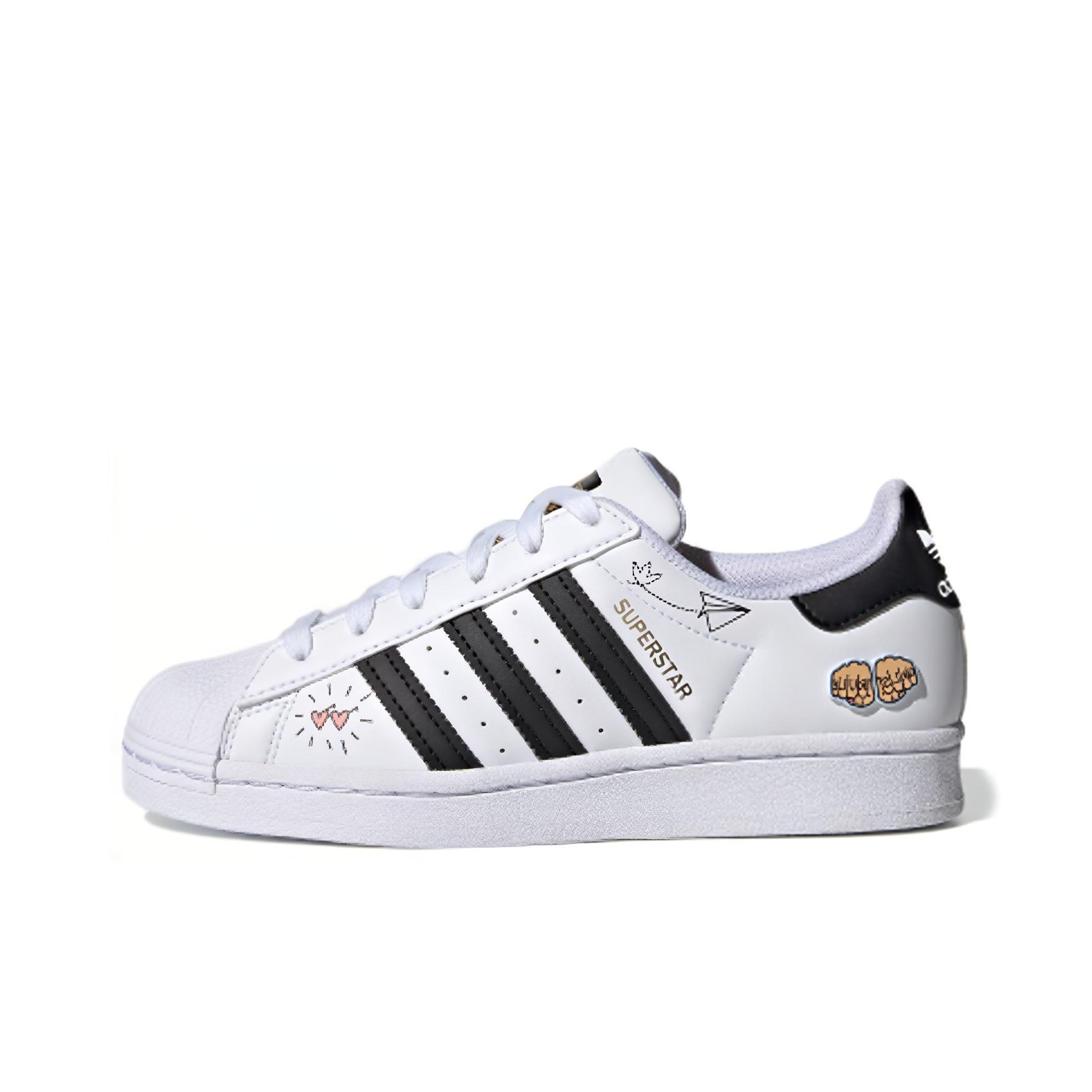 adidas superstar grade school black